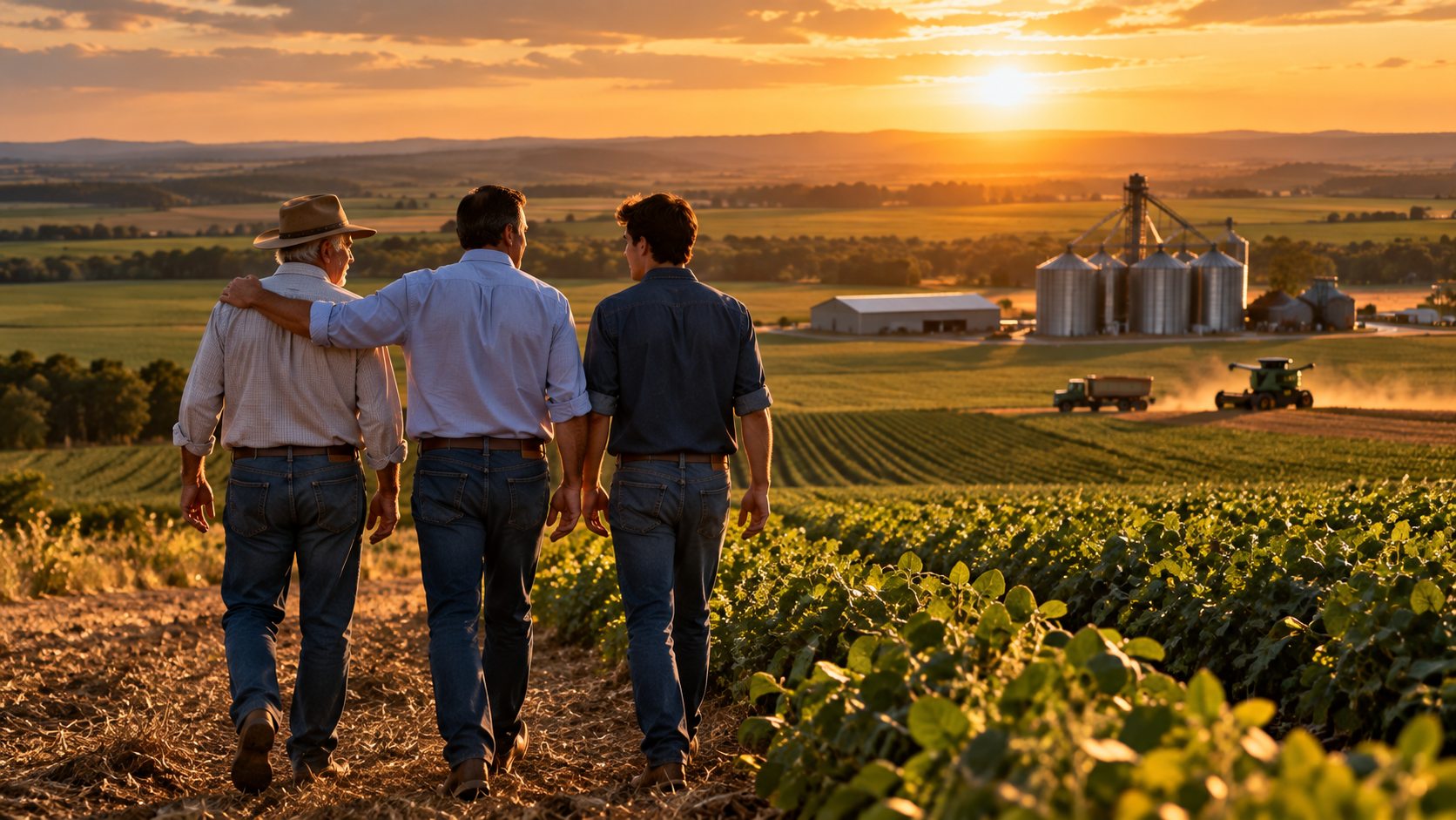 Três gerações de uma família produtora rural